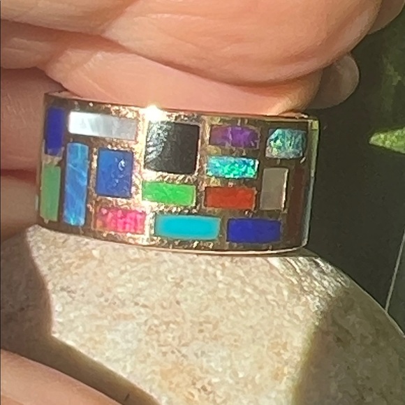 Marla Aaron Multicolor Inlay Gold Ring - Picture 11 of 11
